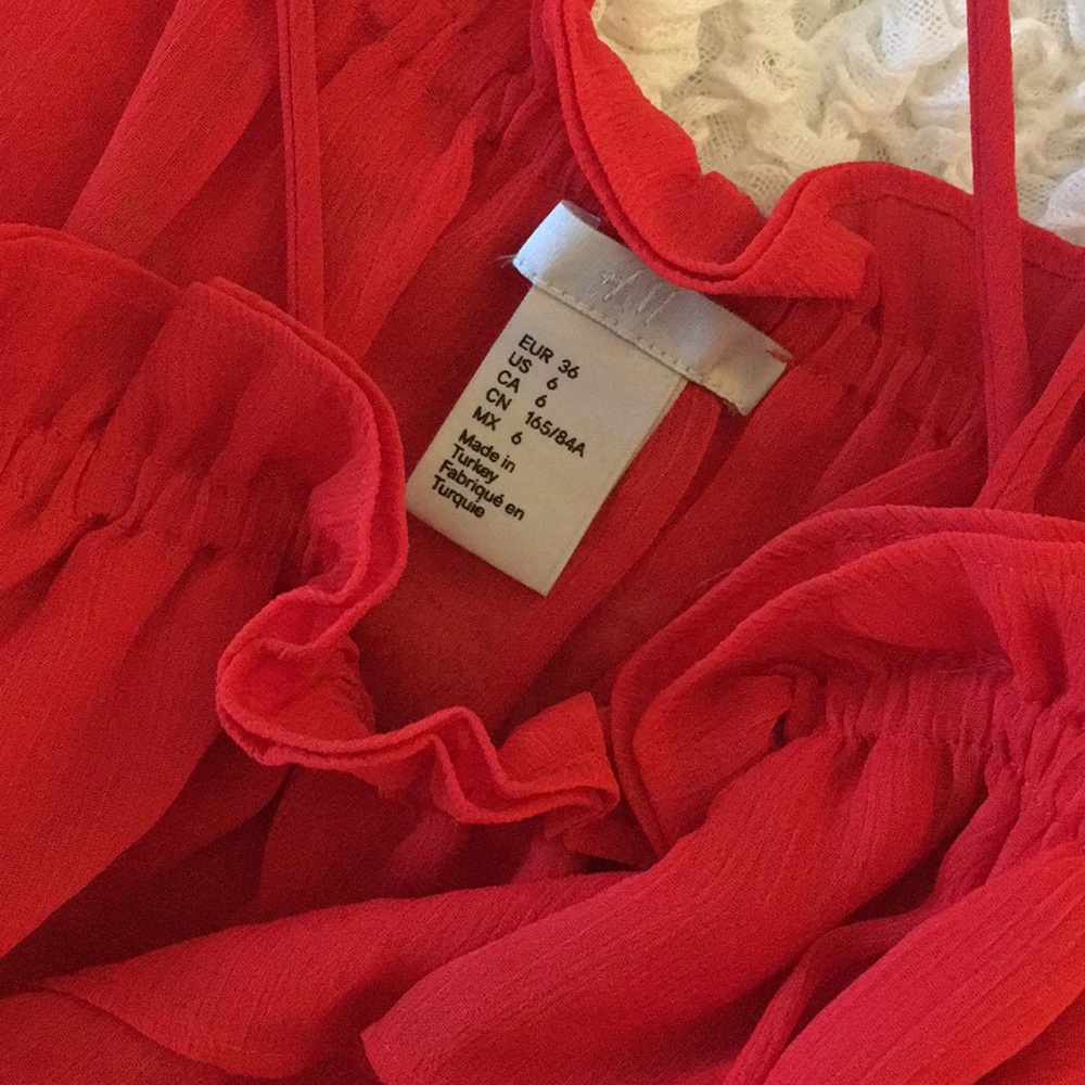 H&M Red Ruffled Top - Picture 6 of 10